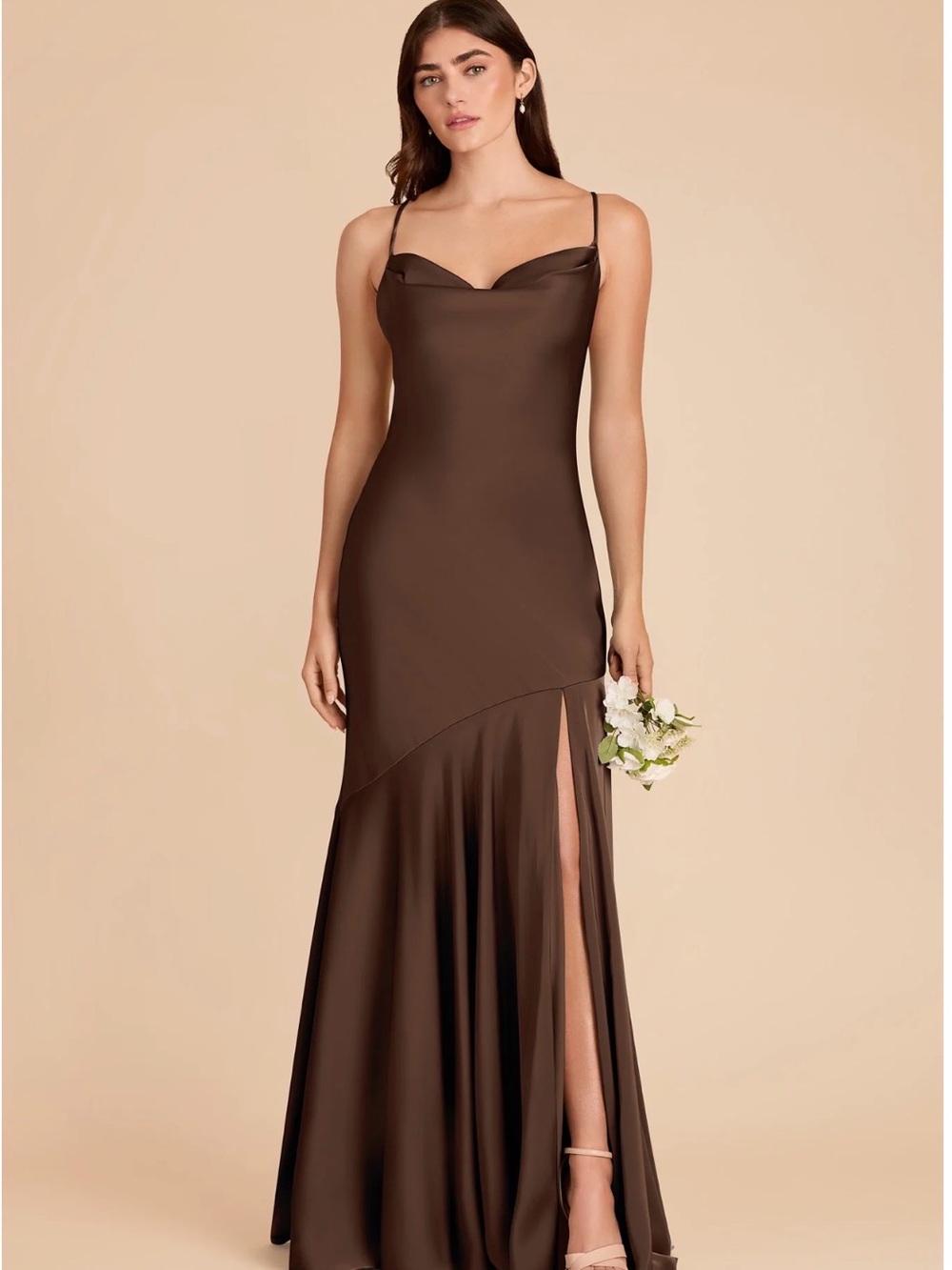 Birdy Grey Olivia dress - espresso matte satin